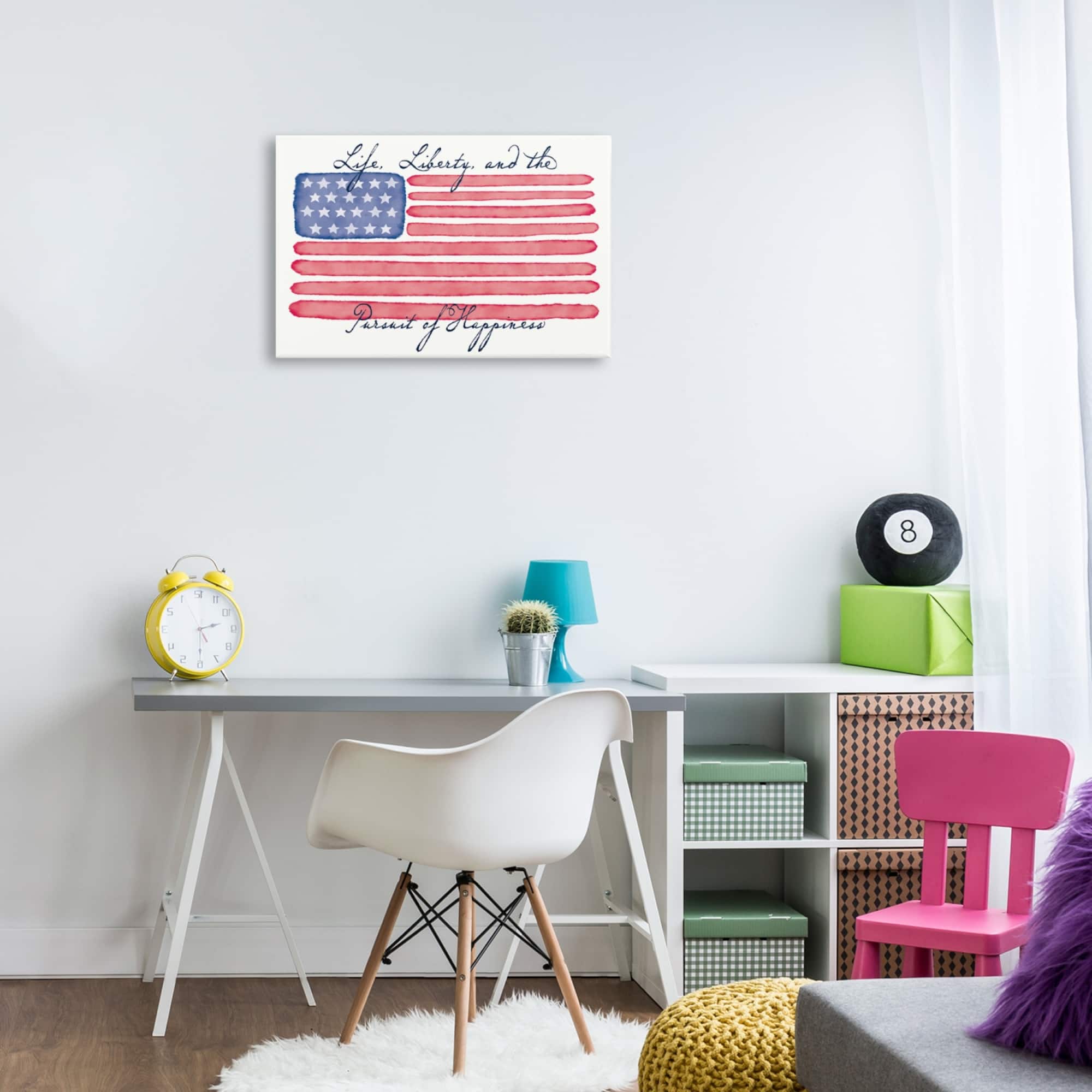 Stupell Industries All American Patriotic Phrase Canvas Wall Art